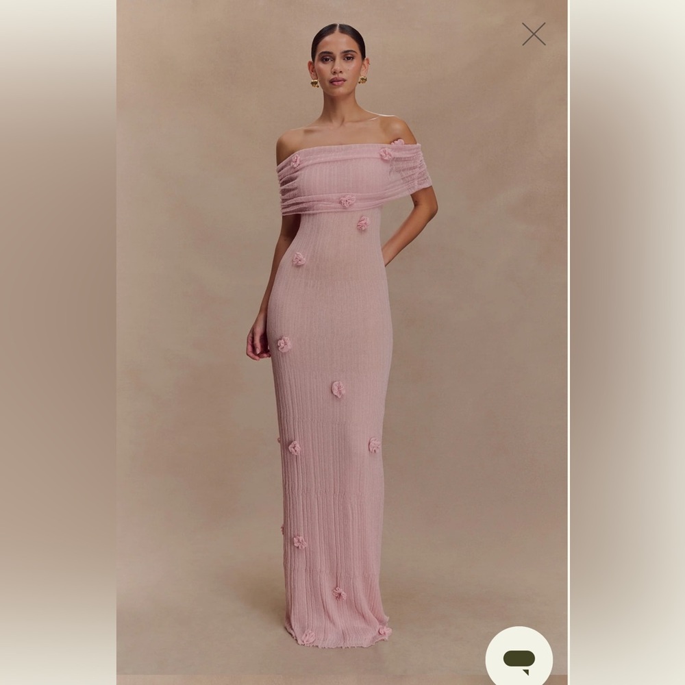 Meshki Brynn Orchid Knit Maxi Dress - Pastel Pink